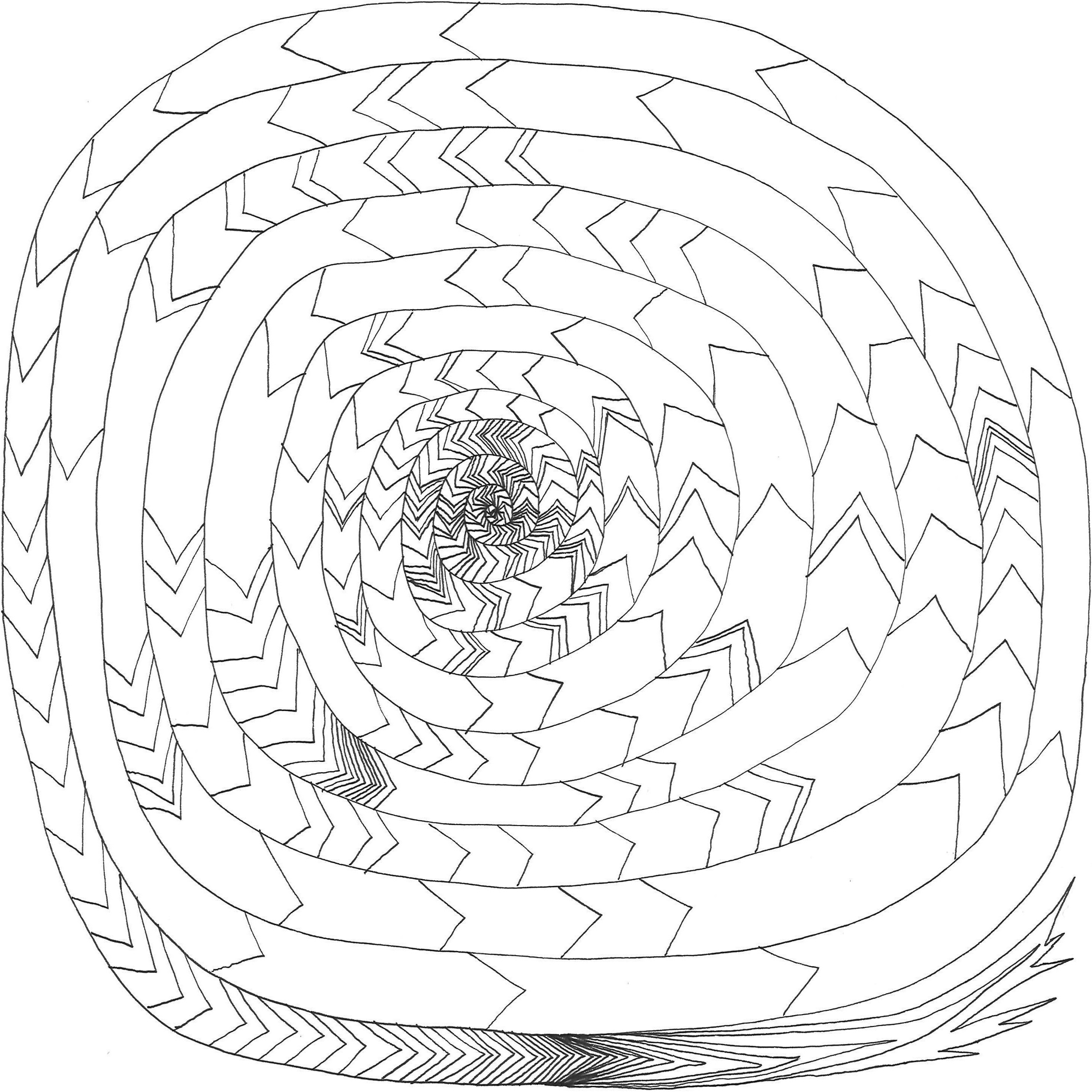 Zeit-Spirale schwarz-weiß